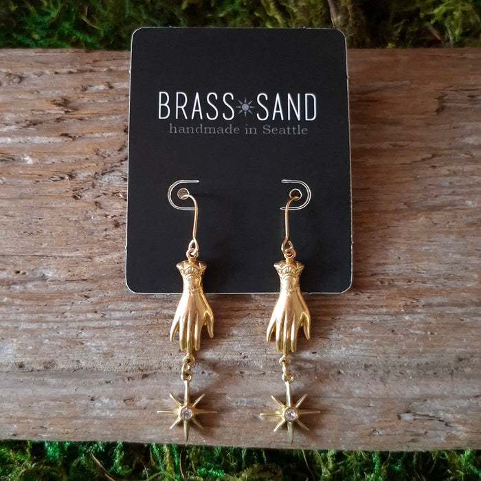 Brass Starcatcher Dangle Earrings