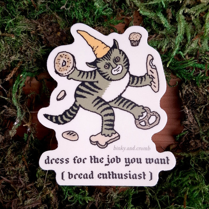 "Bread Enthusiast" Cat Vinyl Sticker