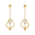 Brit & Boho™ I 18K Gold Titanium Steel Heart-shaped Peach Earrings Brit & Boho | Fashion & Boutique