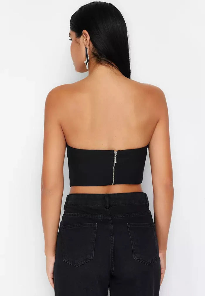 Brit & Boho™ I Danica Embellished Cropped Bustier Brit & Boho | Fashion & Boutique