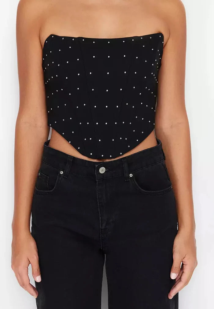 Brit & Boho™ I Danica Embellished Cropped Bustier Brit & Boho | Fashion & Boutique