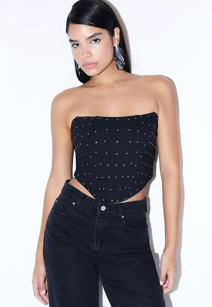 Brit & Boho™ I Danica Embellished Cropped Bustier Brit & Boho | Fashion & Boutique
