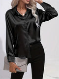 Brit & Boho™ I Sam Lapel-collar Satin Shirt Brit & Boho | Fashion & Boutique