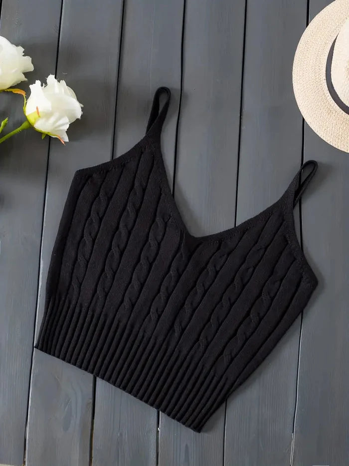 Brit & Boho™ I Suzette Valentine's Day Knitted Cami Crop Top Brit & Boho | Fashion & Boutique