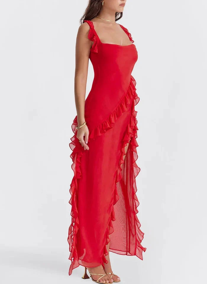 Brit & Boho™ I Sweet Apricot Ruffle Maxi Dress Brit & Boho | Fashion & Boutique