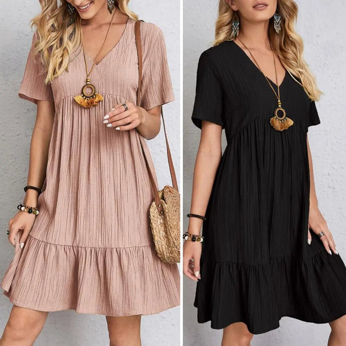 Brit & Boho™️ | Isabella | Flowing V-Neck Dress ik