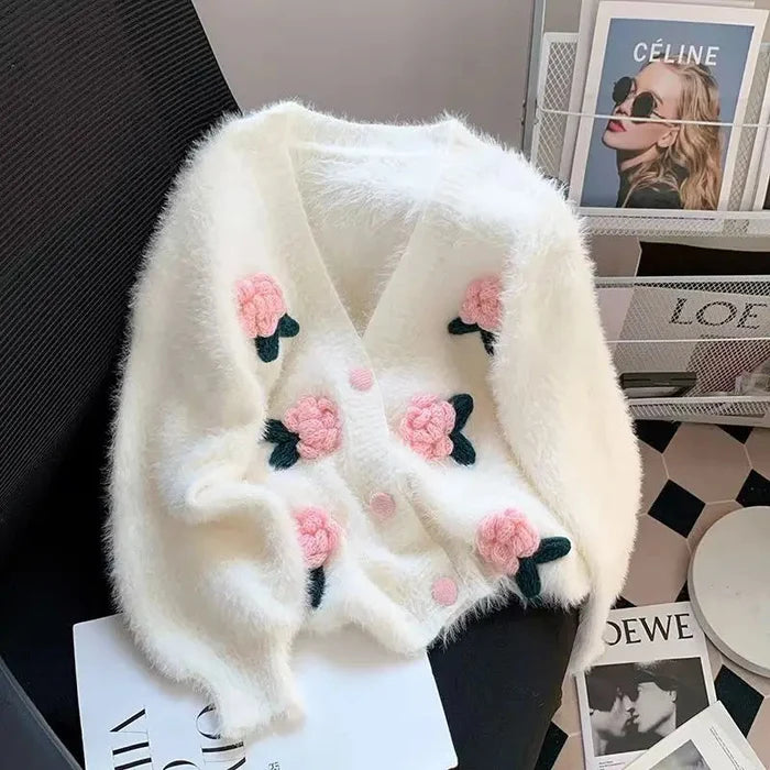 Brit & Boho™ | Margot 3D Flower Applique detailing Sweaters Brit & Boho | Fashion & Boutique