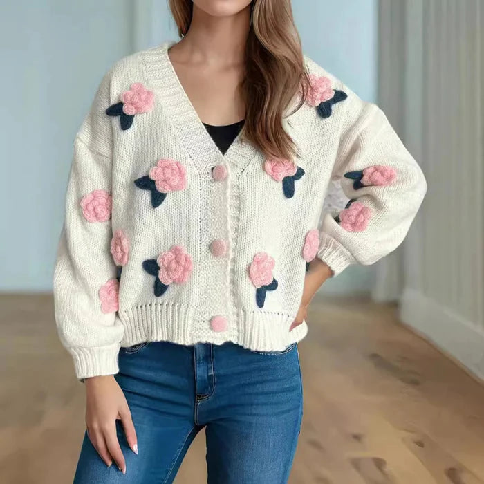 Brit & Boho™ | Margot 3D Flower Applique detailing Sweaters Brit & Boho | Fashion & Boutique
