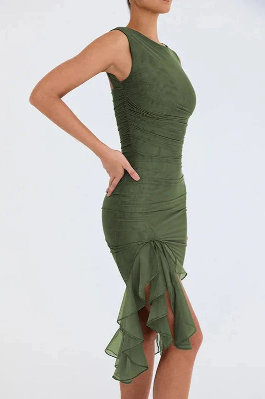 Brit & Boho™️ Scarlett I Ruffle Ruched Party Dress Brit & Boho | Fashion & Boutique
