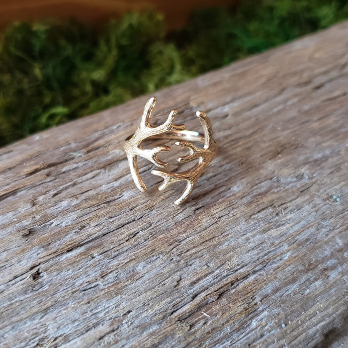Bronze Adjustable Antler Ring