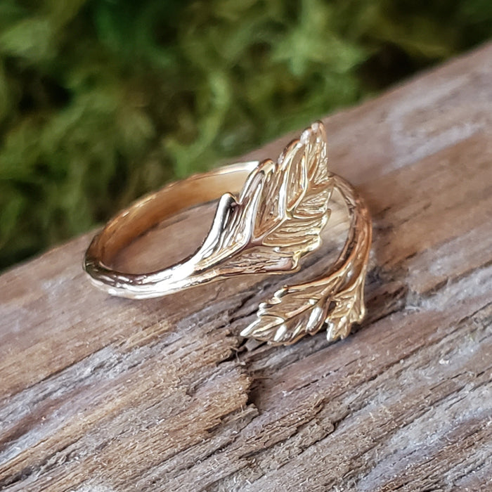 Bronze Adjustable Leaf Ring
