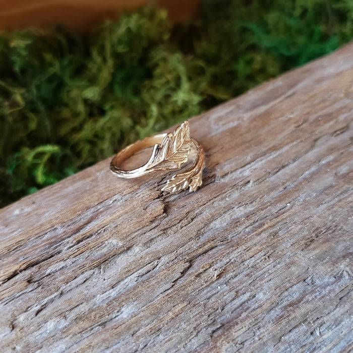 Bronze Adjustable Leaf Ring