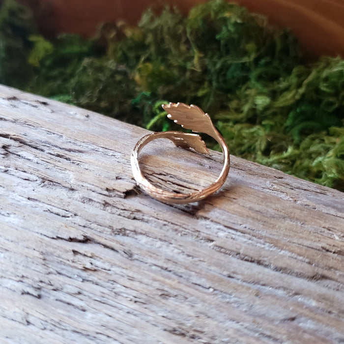 Bronze Adjustable Leaf Ring