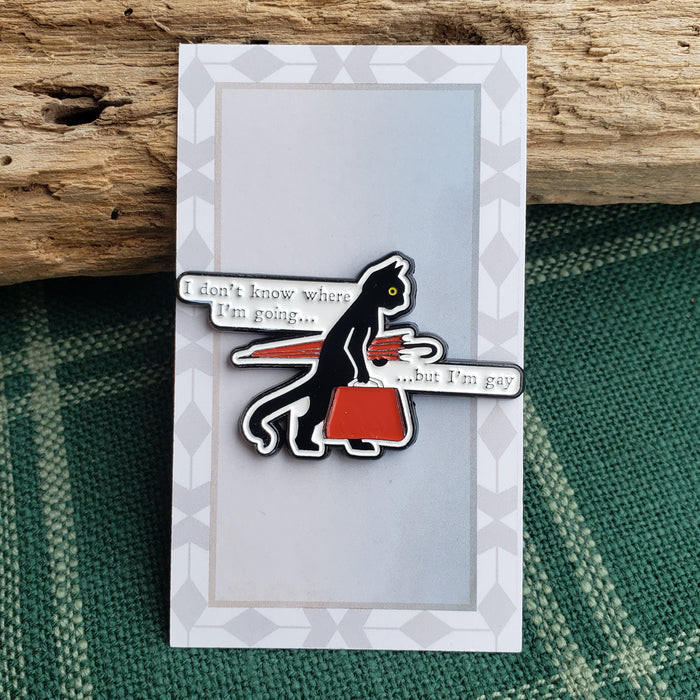 "... But I'm Gay" Black Cat Enamel Pin