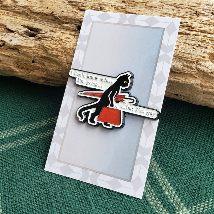 "... But I'm Gay" Black Cat Enamel Pin