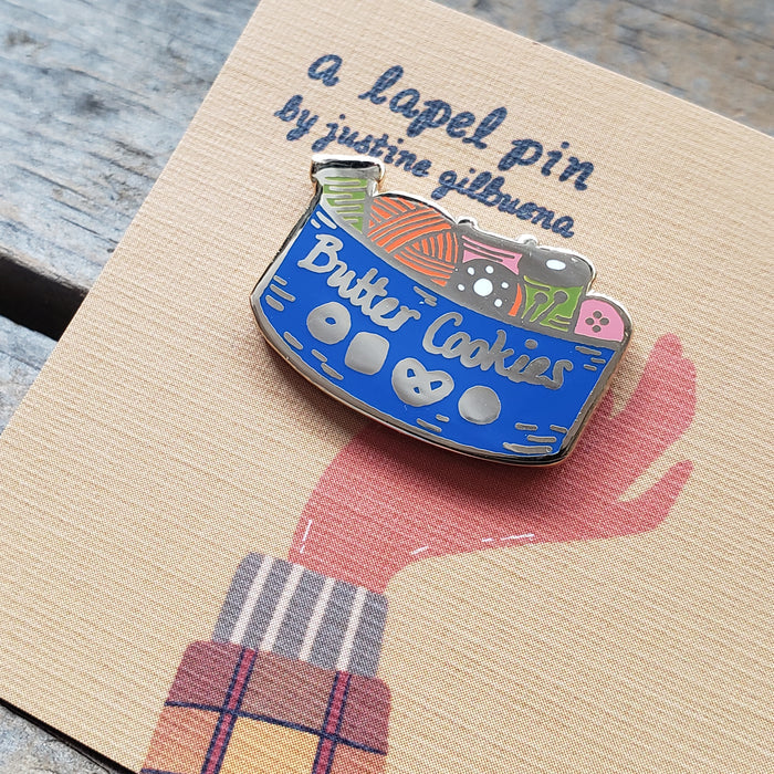 Butter Cookie Sewing Kit Enamel Pin