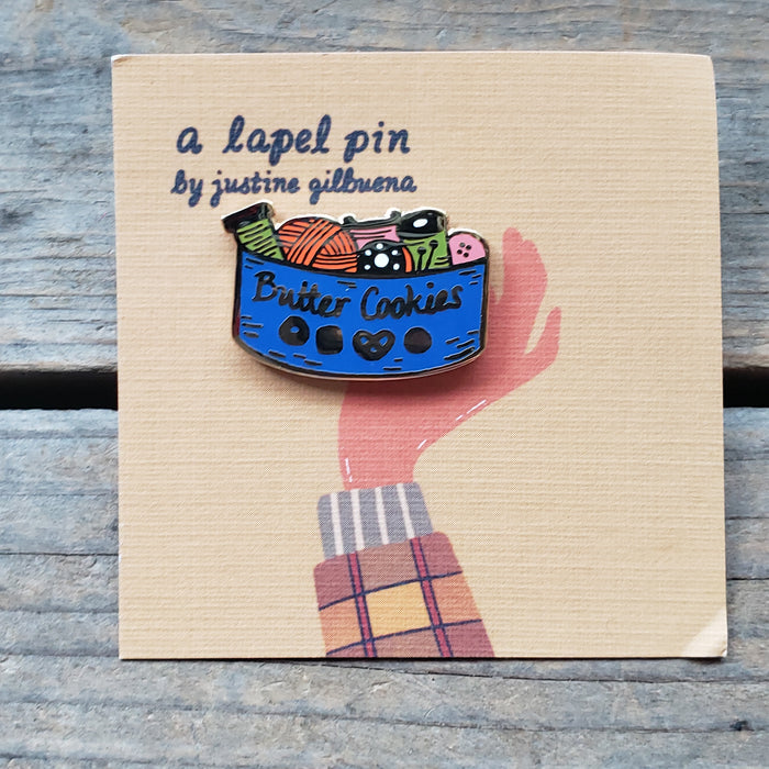Butter Cookie Sewing Kit Enamel Pin