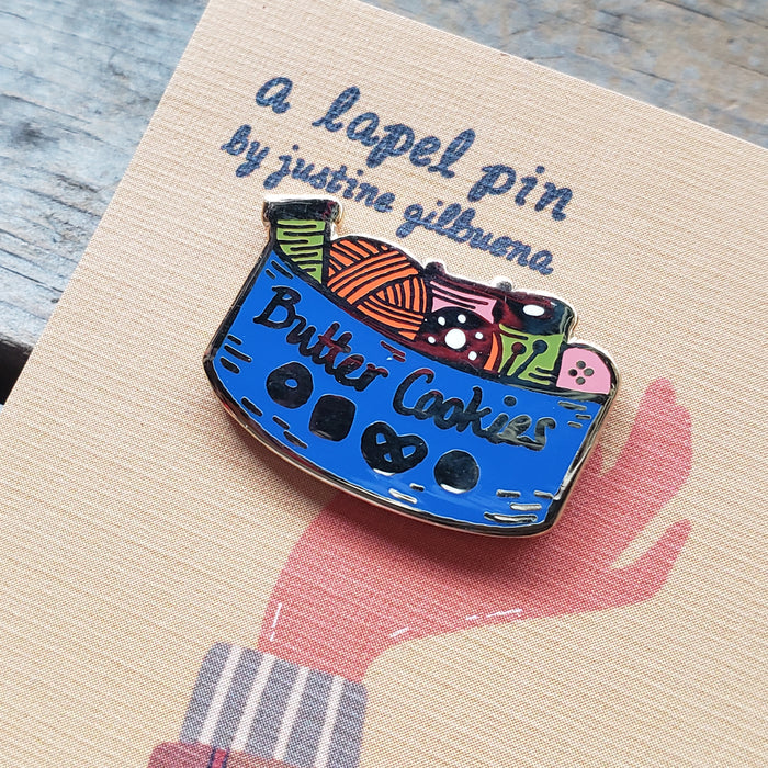 Butter Cookie Sewing Kit Enamel Pin