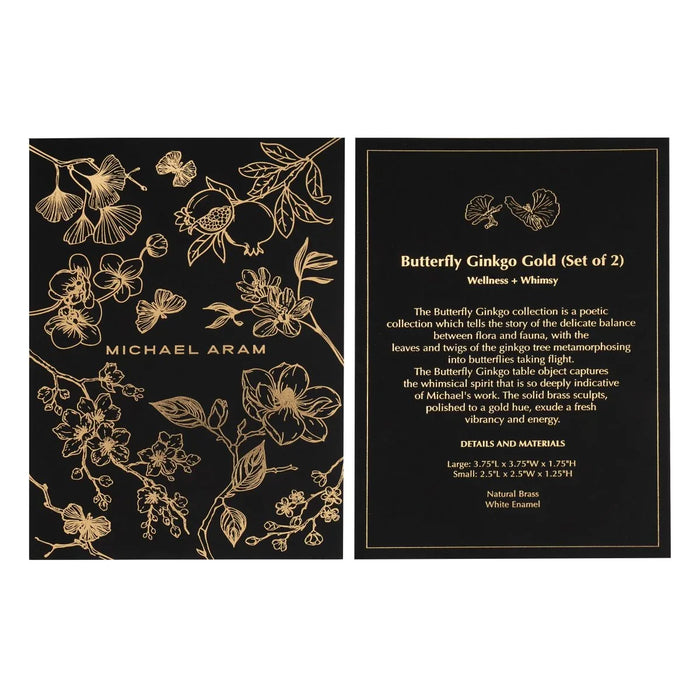 Michael Aram Butterfly Ginkgo Gold Decorative Objects Set of 2