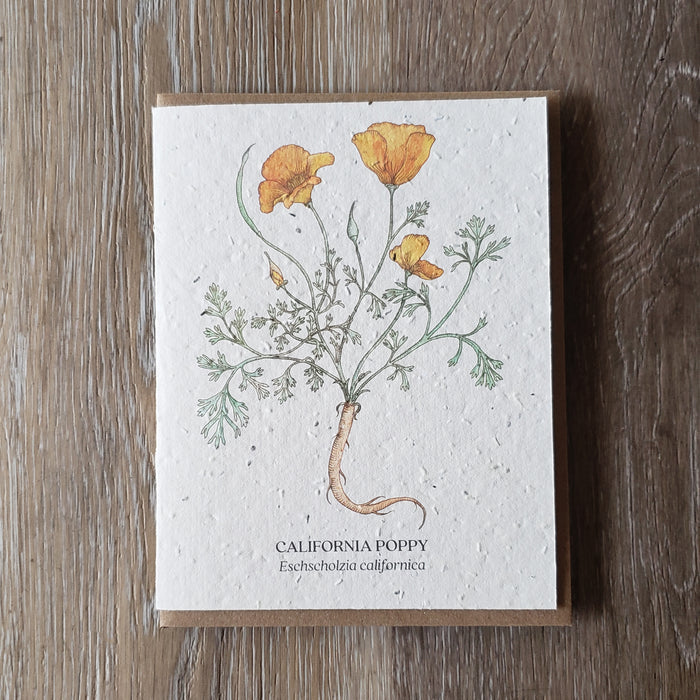 "California Poppy" Plantable Greeting Card