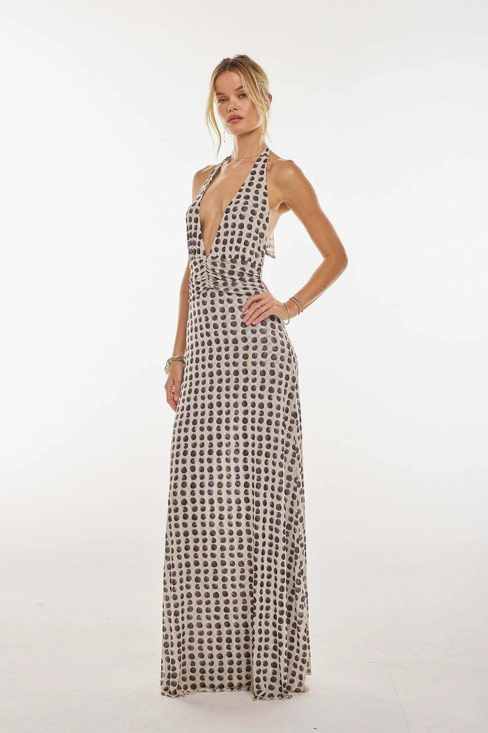 Camoni Polka Dot Diary Maxi Dress