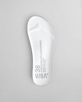 White suede insole with VIBA branding and ergonomic contours, size 38.