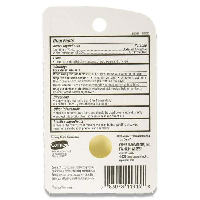 Carmex Classic Lip Balm Medicated - 0.25 Oz - 12 Pack Contarmarket
