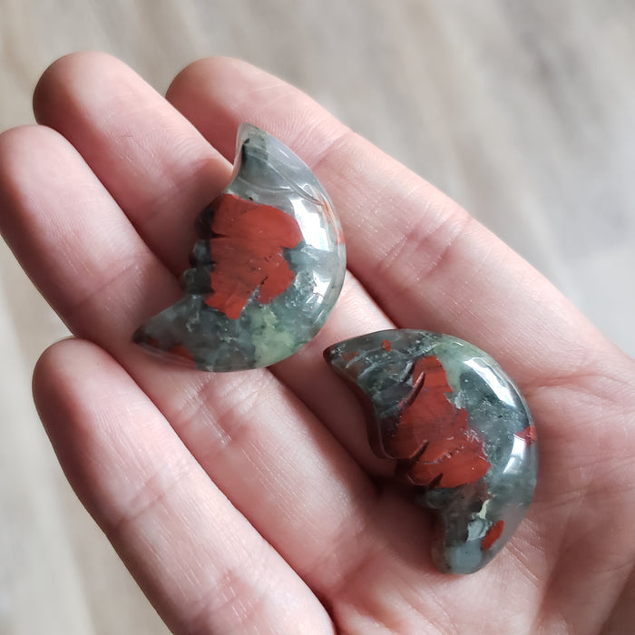Carved Moon Palm Stone