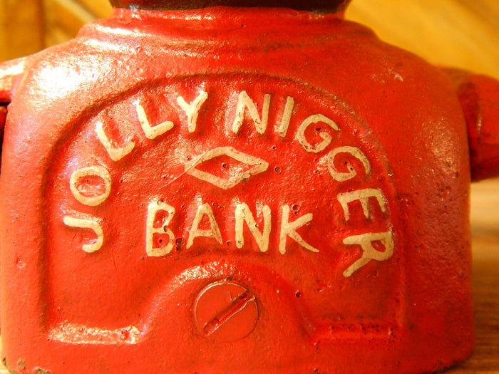 Cast Iron Mechanism Bank - Jolly Red-Jantiques LLC.