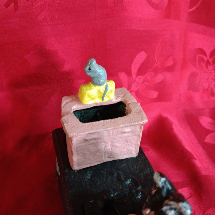 Cat and Mouse Cast Iron Mechanical Coin Bank-Jantiques LLC.