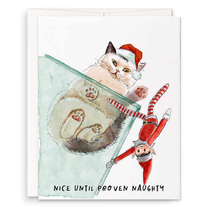 Cats VS Elf - Funny Christmas Card