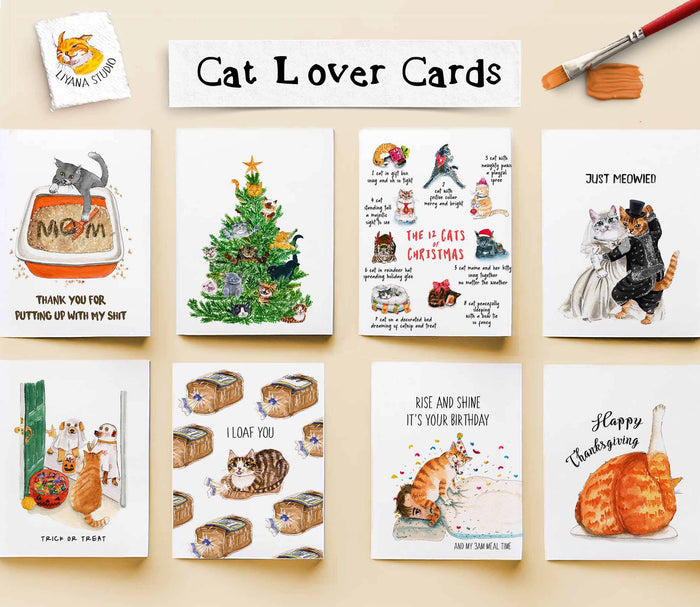 Cats VS Elf - Funny Christmas Card