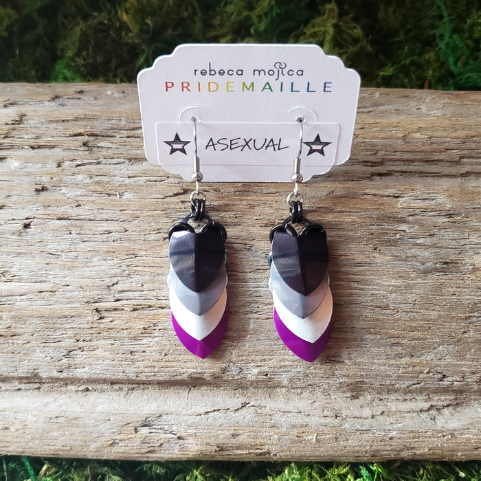 Chainmail Asexual Scale Earrings