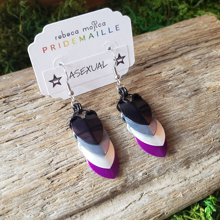 Chainmail Asexual Scale Earrings