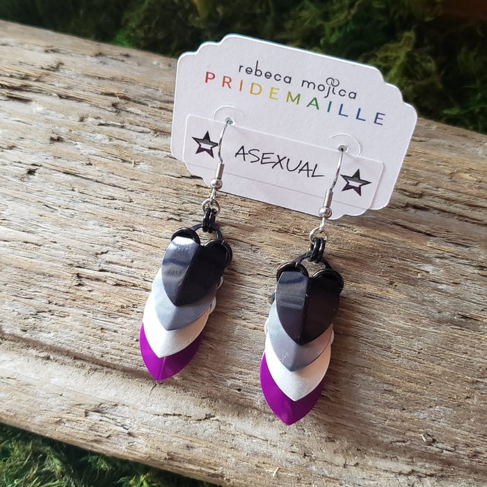 Chainmail Asexual Scale Earrings