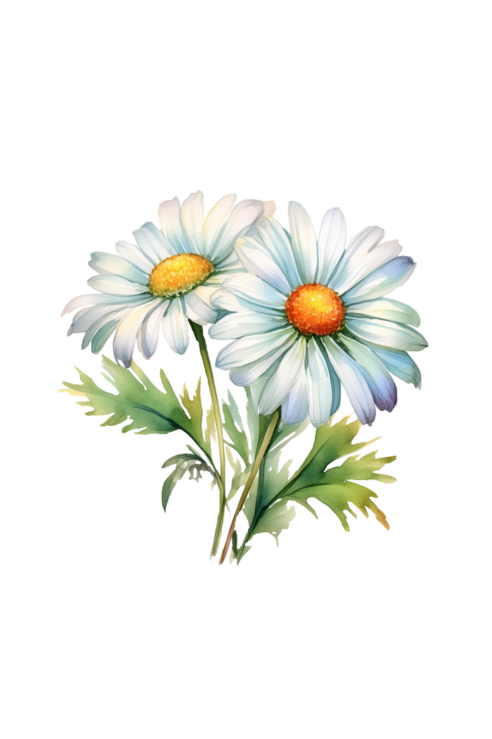 Rustic Strength - botanical image of white flowers with yellow center, representing Chamomile scent