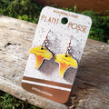 Chanterelle Mushroom Wooden Earrings