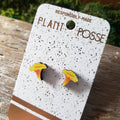 Chanterelle Mushroom Wooden Stud Earrings