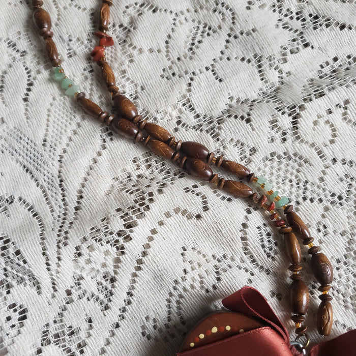 Chunky Wooden Heart Necklace