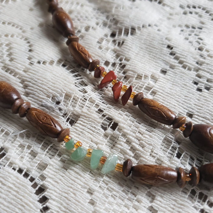 Chunky Wooden Heart Necklace