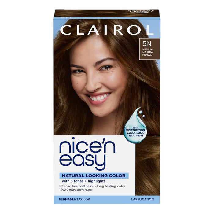 Clairol Nice'n Easy Permanent Hair Color 5N Medium Neutral Brown - 12 Pack