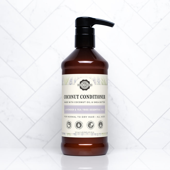 Rustic Strength, Coconut Conditioner, 16oz Plastic, Lavender & Tea Tree