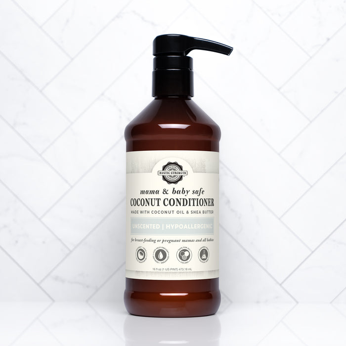 Rustic Strength, Coconut Conditioner, 16oz Plastic, Mama + Baby Safe