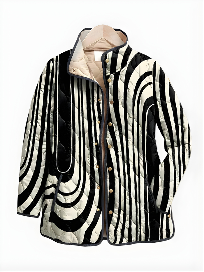 COLETTE™ | Casual Quilted Jacket with Abstract Geometric Design