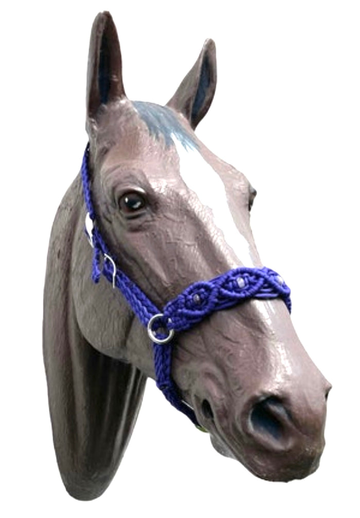 Complete Bitless Bridle macrame beaded hackamore with simple headstall