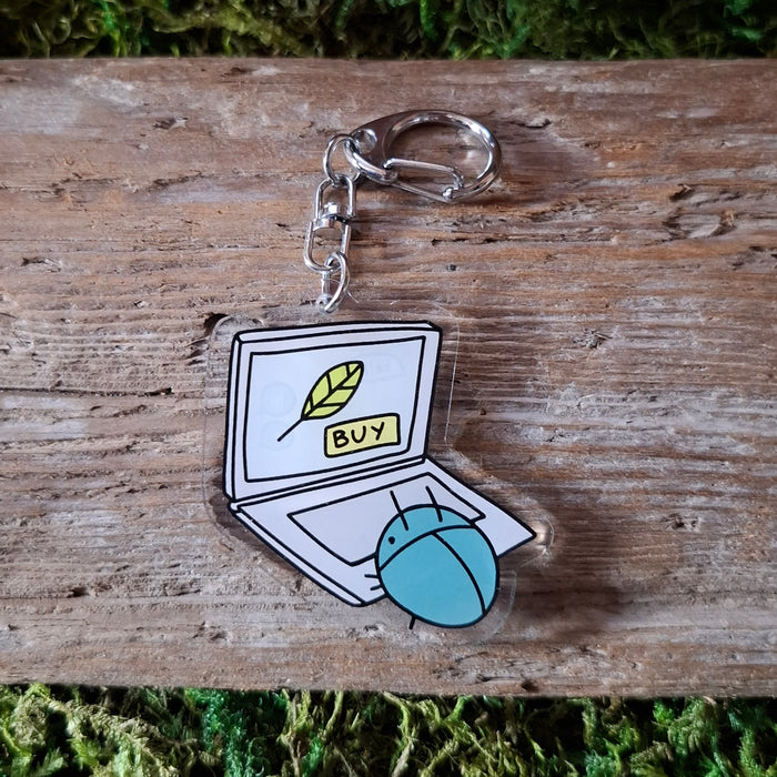 Computer Bug Double-sided Keychain