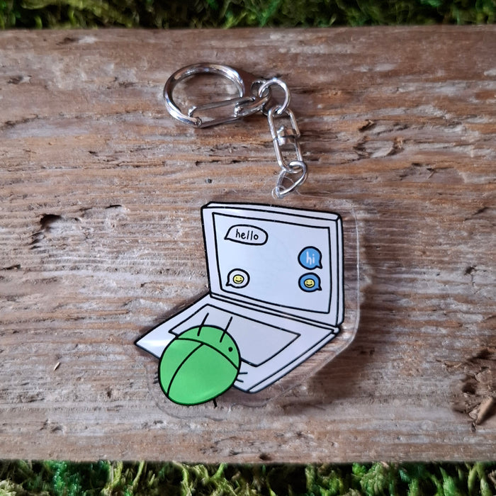 Computer Bug Double-sided Keychain