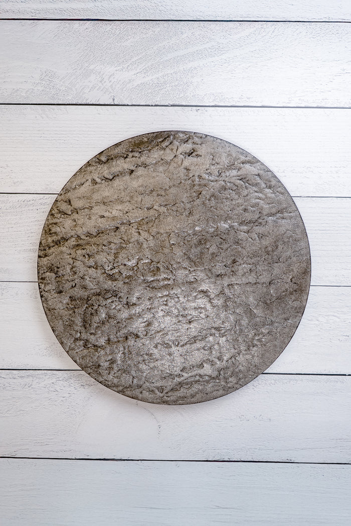 Rustic Strength, Concrete Lazy Susan, Charcoal 15" diameter