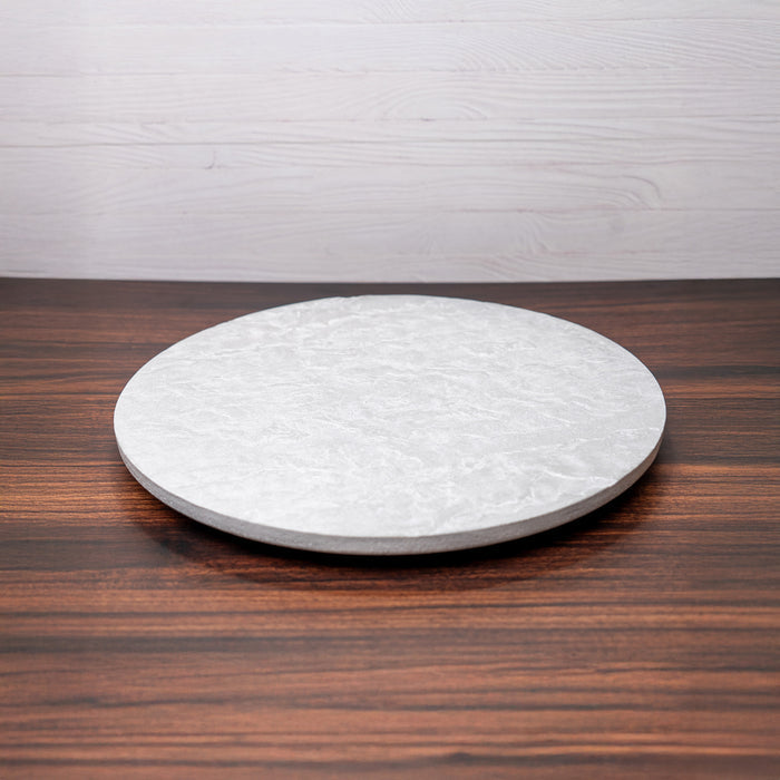 Rustic Strength, Concrete Lazy Susan, White 15" diameter