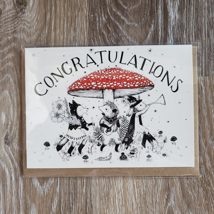 "Congratulations" Mushroom Greeting Card
